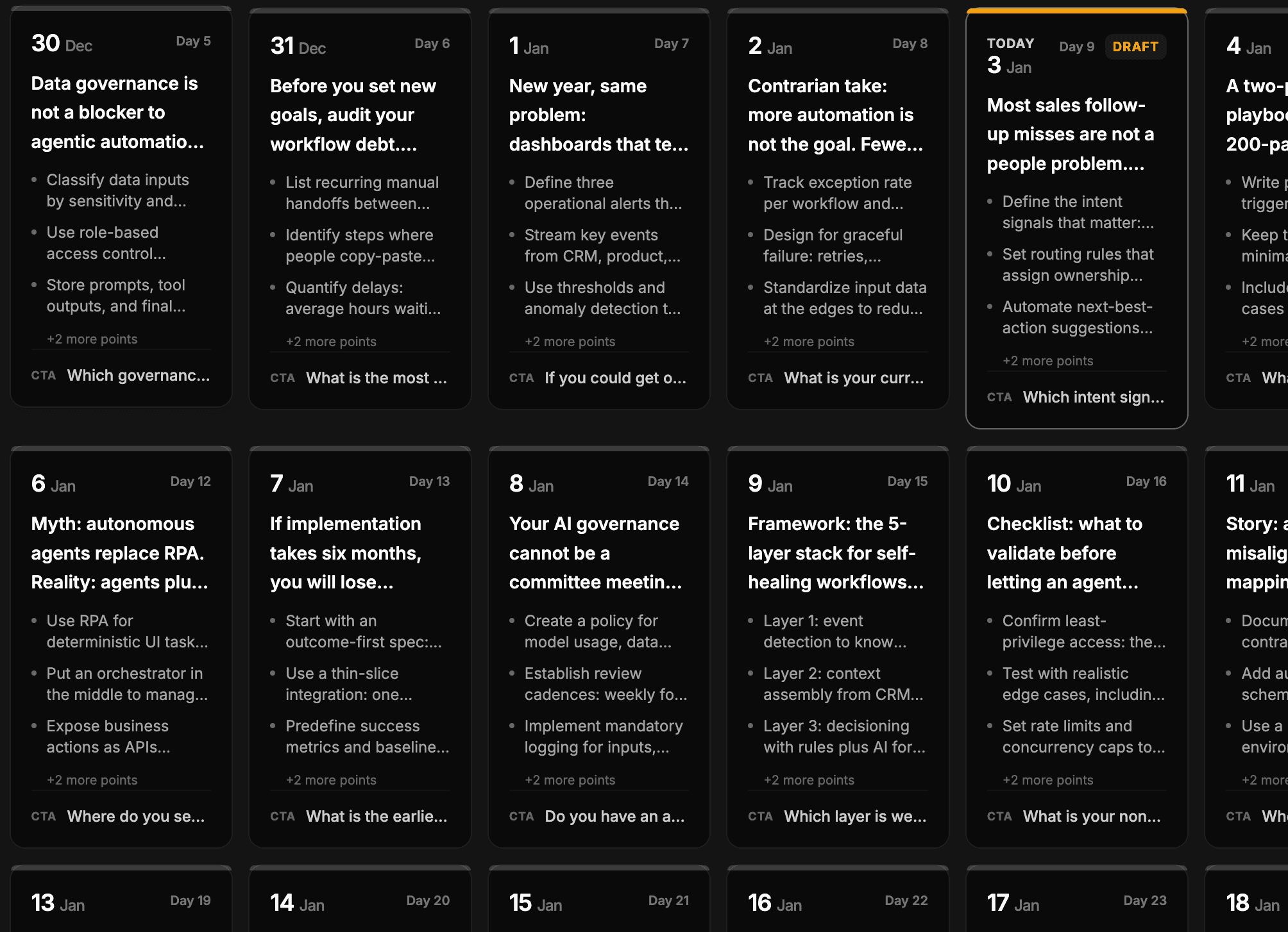 Auto-generated LinkedIn content plan with ICP, pillars, and prompts